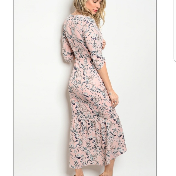 💦PINK FLORAL DRESS-101 - Picture 3 of 4